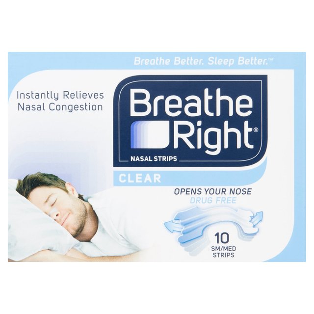 Breathe Right Clear Nasal Strips, 10 Per Pack