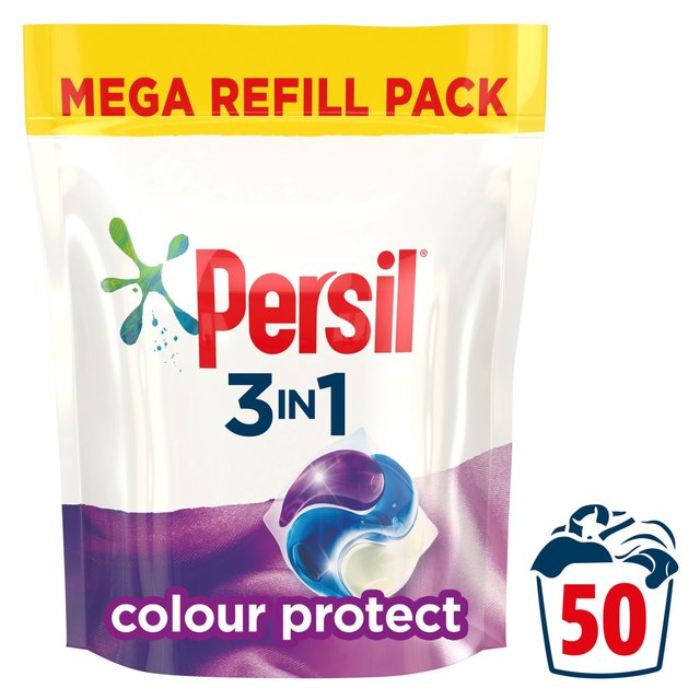 Persil 3 in 1 Laundry Washing Capsules Colour Protect 50 Wash, 50 Per Pack