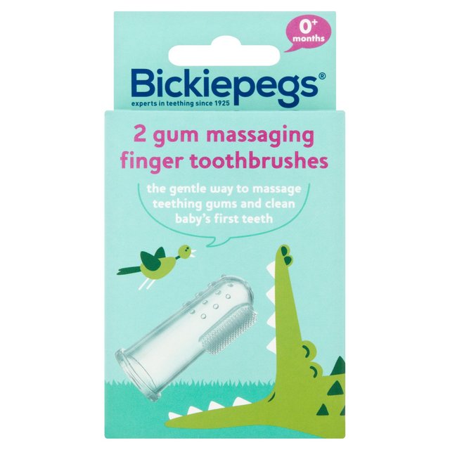 Bickiepegs Finger Toothbrush & Gum Massager, 2 Per Pack
