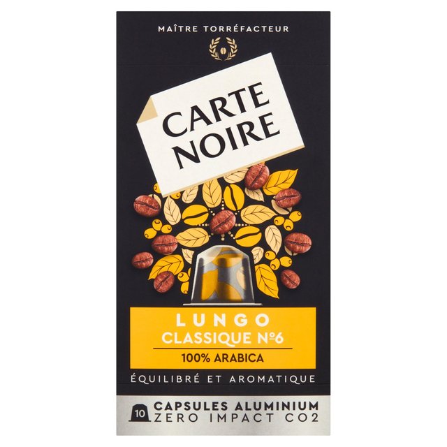 Carte Noire No 8 Lungo Nespresso Compatible Coffee Capsules, 10 Per Pack