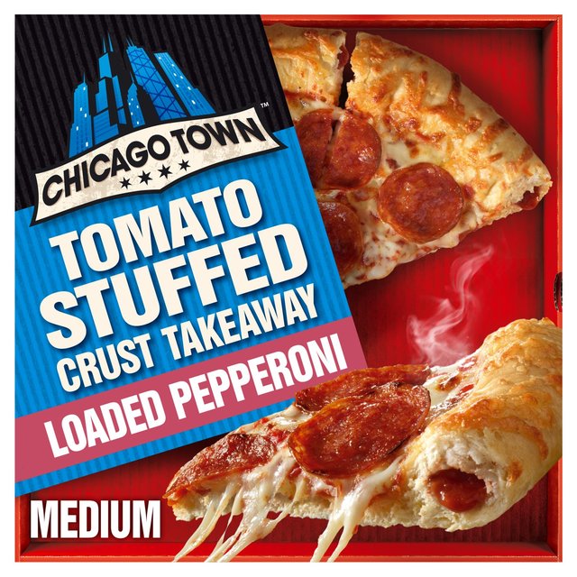 Chicago Town Takeaway Stuffed Crust Pepperoni Medium Pizza, 490g