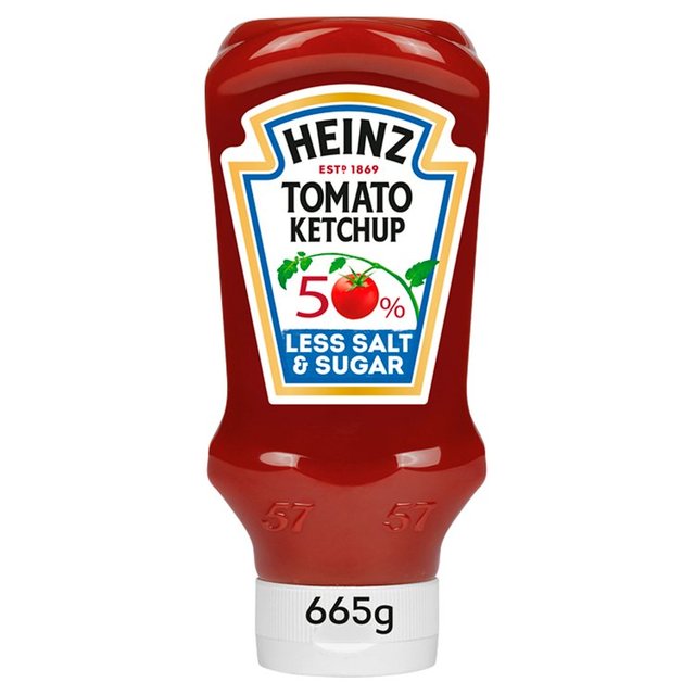 Heinz Tomato Ketchup 50% Less Sugar & Salt, 665g