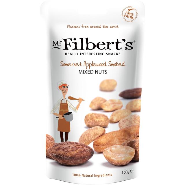 Mr Filbert’s Somerset Applewood Smoked Peanuts, Almonds and Cashews, 100g