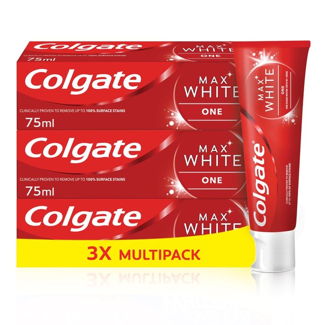 Colgate Max White One Whitening Toothpaste, 3 x 75ml