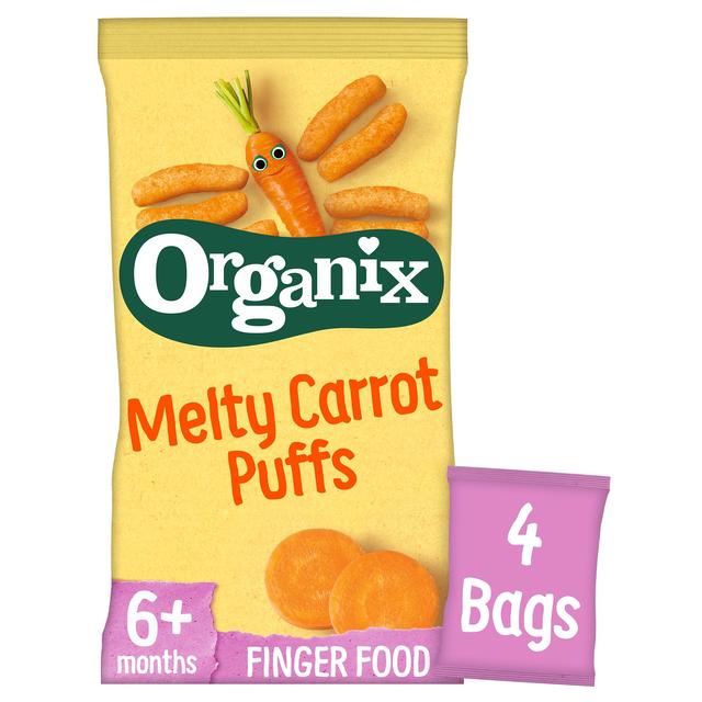 Organix Melty Carrot Organic Puffs, 6 Mths+ Multipack, 4 x 18g
