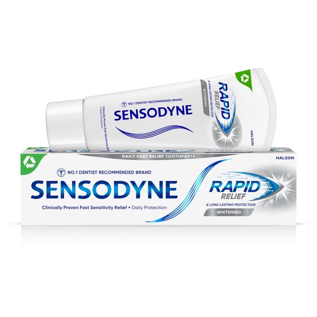 Sensodyne Rapid Relief Sensitive Whitening Toothpaste, 75ml