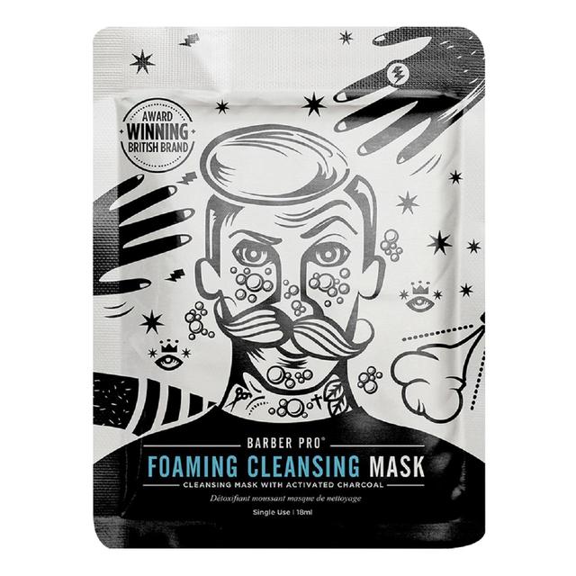 Barber Pro Charcoal Face Mask Foaming & Cleansing, 30g