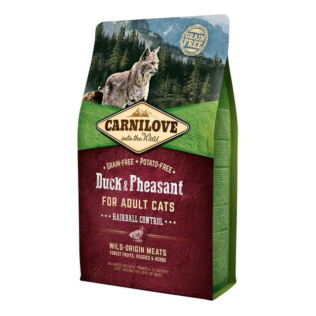 Carnilove Grain Free Adult Duck & Pheasant Hairball Control Dry Cat Food, 2kg