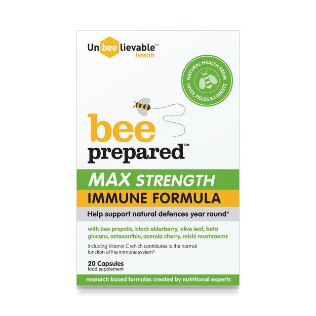 Unbeelievable Health Bee Prepared Max Strength Immune Formula Capsules, 20 Per Pack