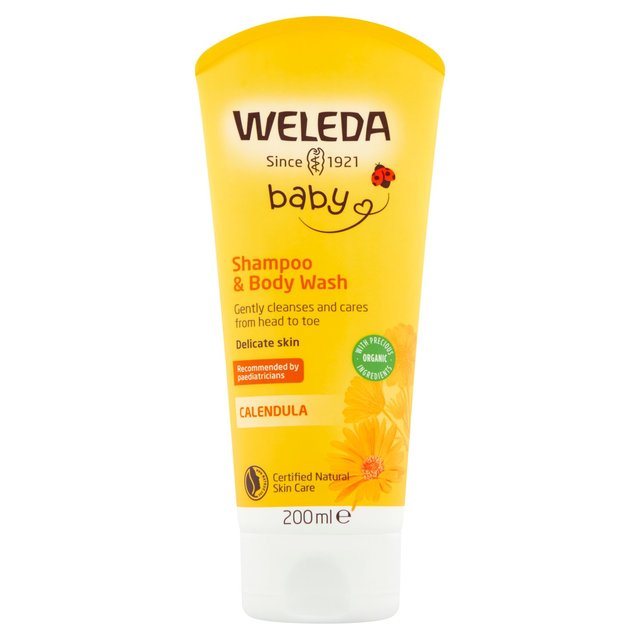 Weleda Baby Natural Calendula Vegan Shampoo & Body Wash, 200ml