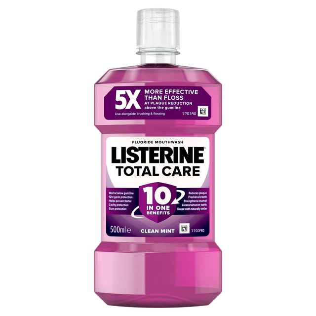 Listerine Clean Mint Total Care Mouthwash, 500ml