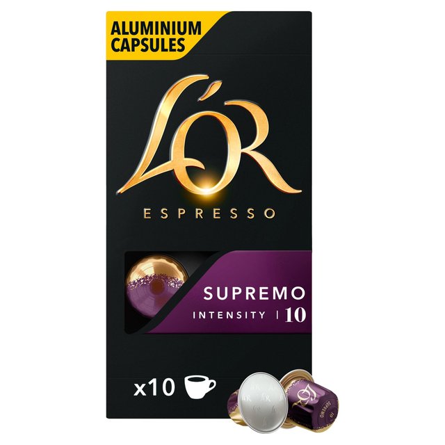 L’OR Espresso Supremo Intensity 10 Coffee Capsules, 10 Per Pack