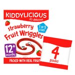 Kiddylicious Strawberry Fruity Wriggles, 12 mths+ Multipack