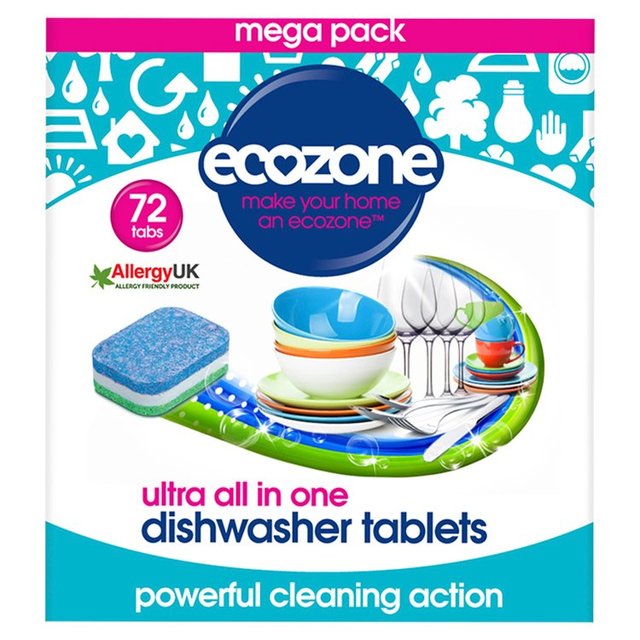 Ecozone Ultra All in One Dishwasher Tablets, 72 Per Pack