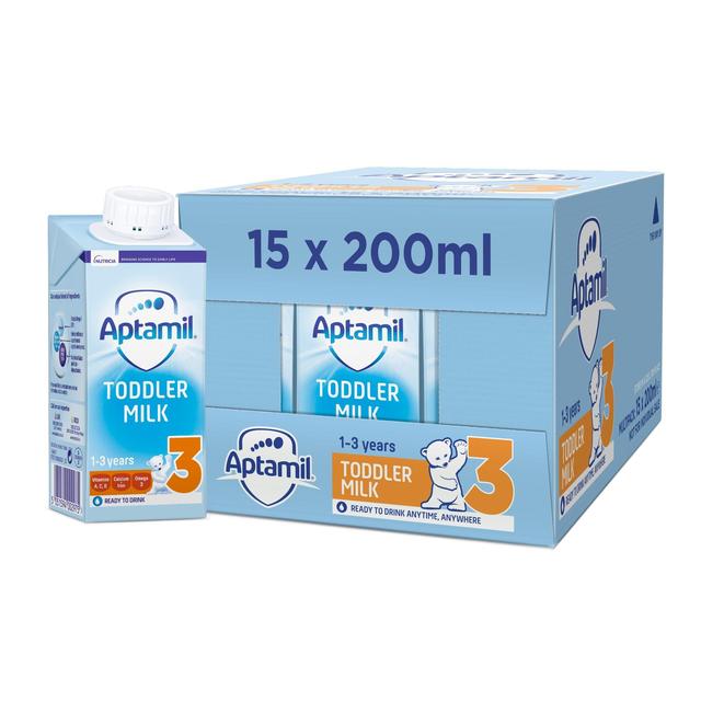 Aptamil 3 Toddler Milk Ready to Drink, 1-3 Years Multipack, 15 x 200ml
