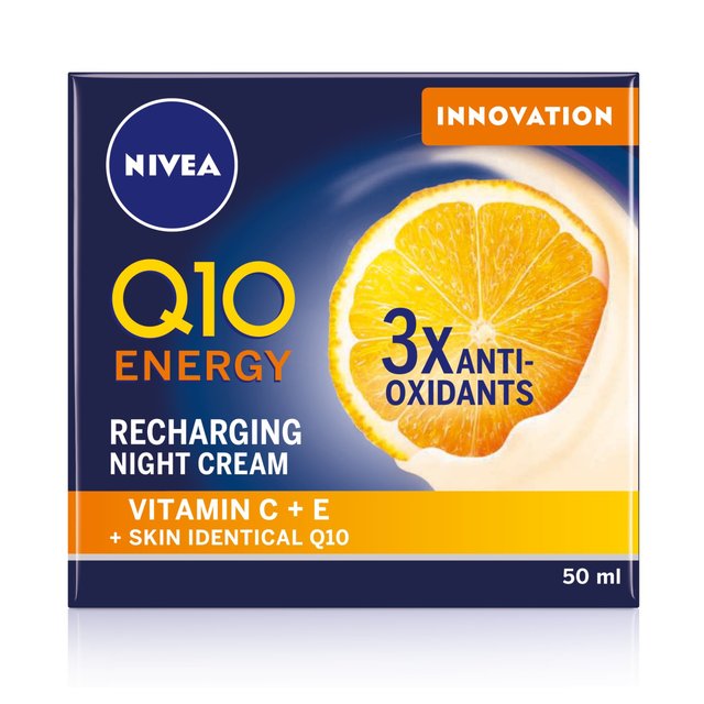 Nivea Q10 Energy Anti-Wrinkle Recharging Night Face Cream With Vitamin C, 50ml