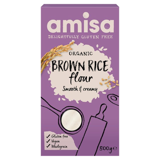 Amisa Organic Gluten Free Brown Rice Flour, 500g