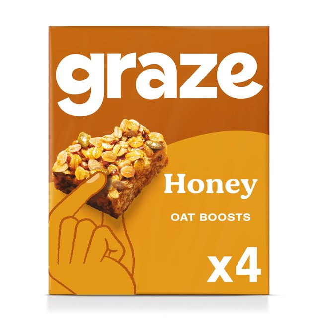 Graze Protein Honey Snack Bars Wholegrain Oats, 4 Per Pack