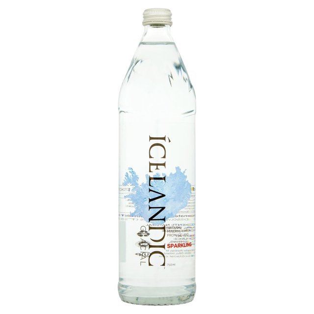 Icelandic Glacial Sparkling Mineral Water Glass Bottle, 750ml