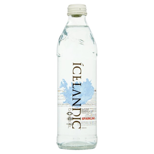 Icelandic Glacial Sparkling Mineral Water Glass Bottle, 330ml