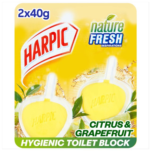 Harpic Active Fresh 6 Rim Block Citrus Toilet Cleaner, 2 x 40g