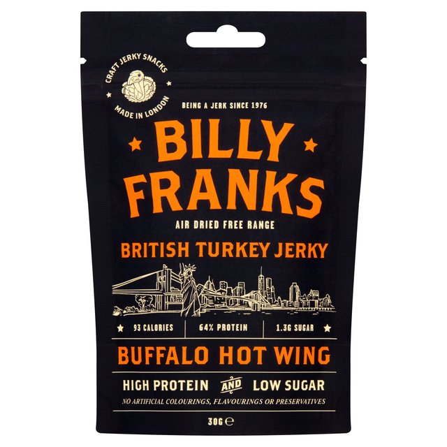 Billy Franks Buffalo Hot Wing Turkey Jerky, 30g