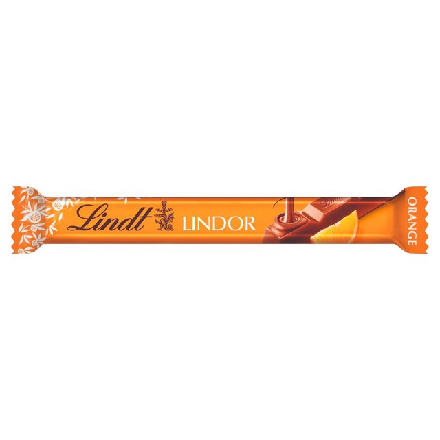 Lindt Lindor Milk Orange Chocolate Bar, 38g