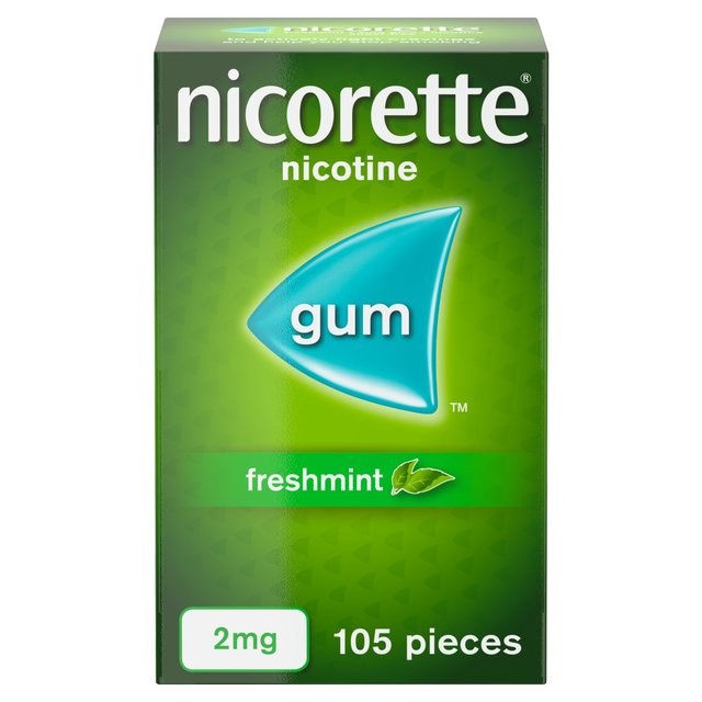 Nicorette Freshmint Gum 2mg Per Gum, 105 Pieces, Stop Smoking Aid, 105 Per Pack