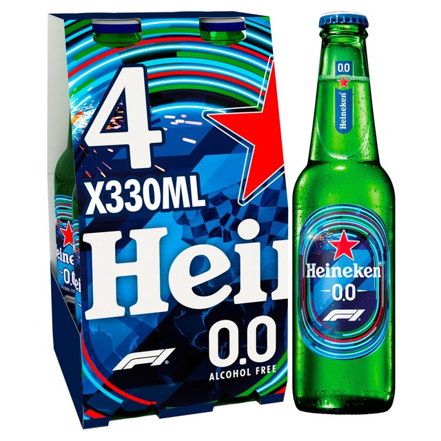 Heineken 0.0 Alcohol Free Beer Bottles, 4 x 330ml