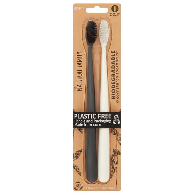 Natural Family Bio Toothbrush Pirate Black & Ivory Desert, 2 Per Pack