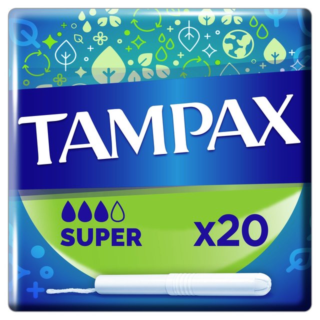 Tampax Super Tampons With Cardboard Applicator, 20 Per Pack