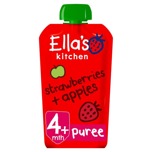 Ella’s Kitchen Strawberries and Apples Baby Food Pouch 4+ Months, 120g