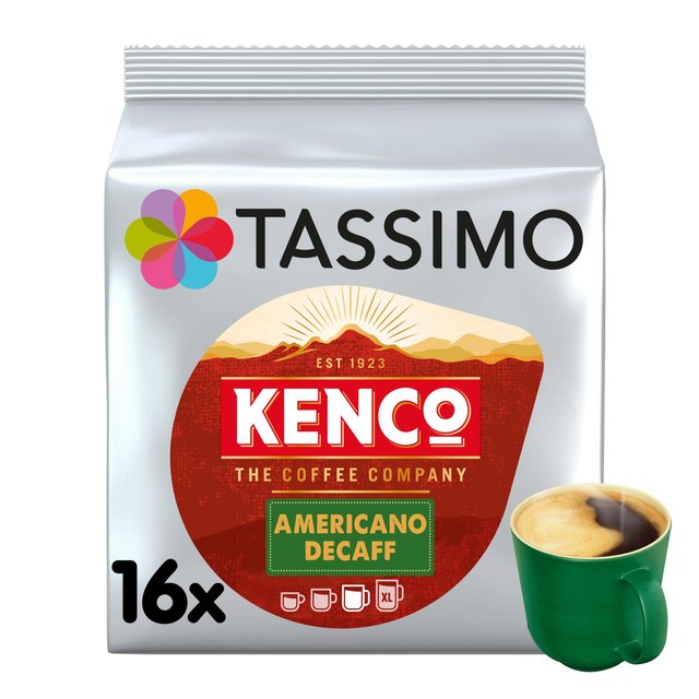Tassimo Kenco Americano Decaff Coffee Pods, 16 Per Pack