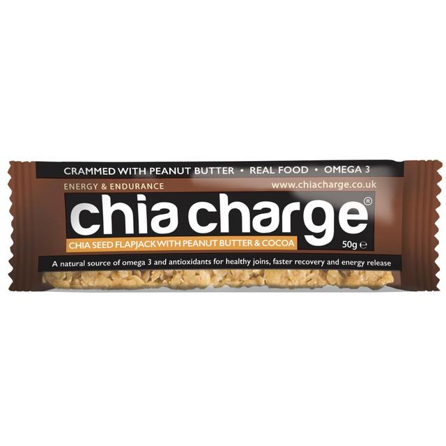 Chia Charge Peanut Butter & Cocoa Chia Seed Flapjack, 50g
