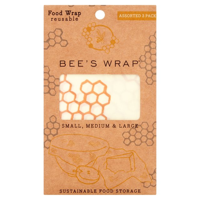 Bee’s Wrap Reusable Food Wraps, Assorted, 3 per Pack