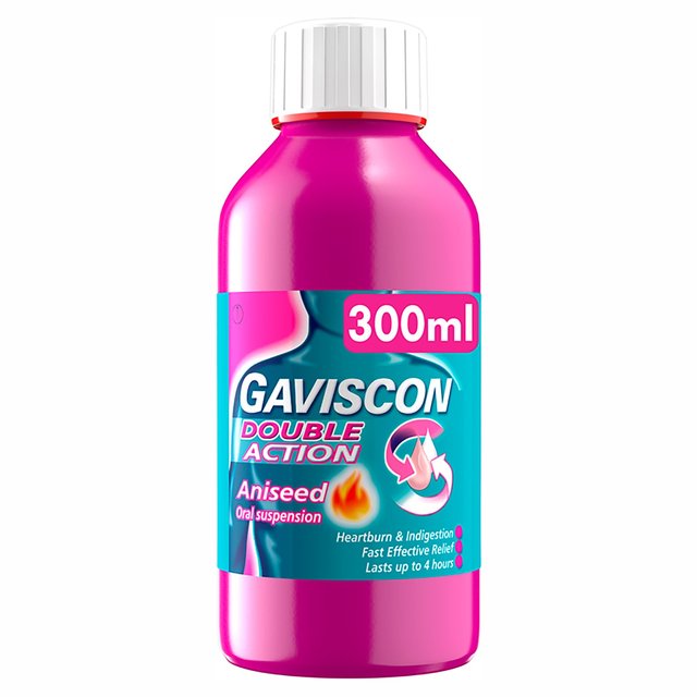 Gaviscon Double Action Liquid Heartburn Indigestion Aniseed, 300ml
