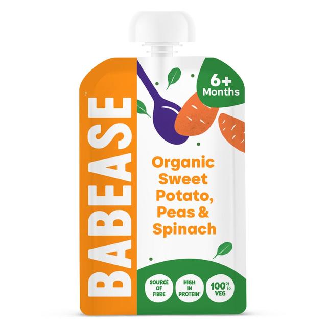 Babease Baby Food Organic Sweet Potato, Peas & Spinach Pouch, 6mths+, 100g