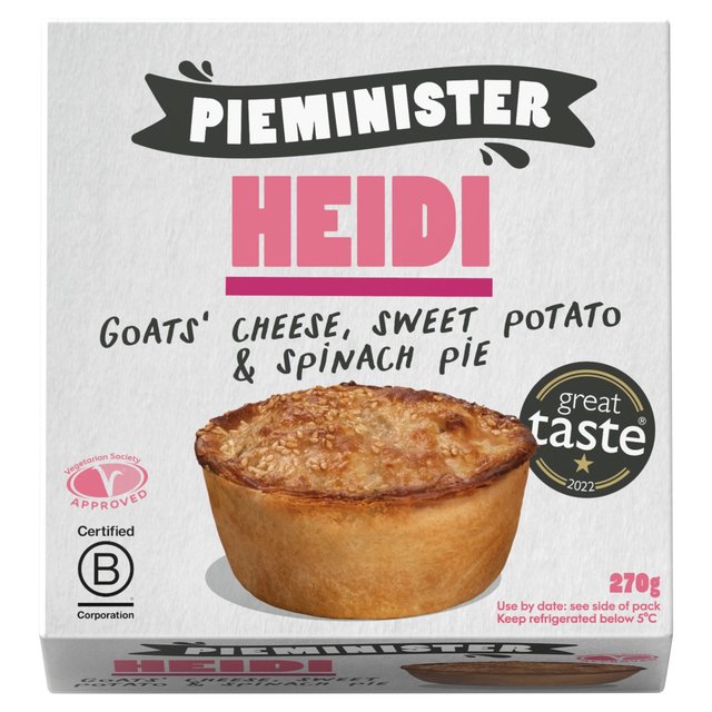 Pieminister Heidi Goats Cheese, Sweet Potato & Spinach Pie, 270g