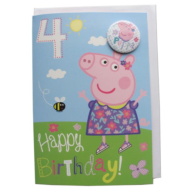 Peppa Pig Age 4th Birthday Card from Ocado