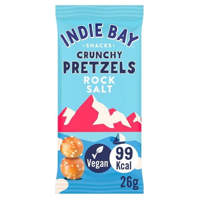 Indie Bay Snacks Spelt Pretzel Bites With Rock Salt, 26g