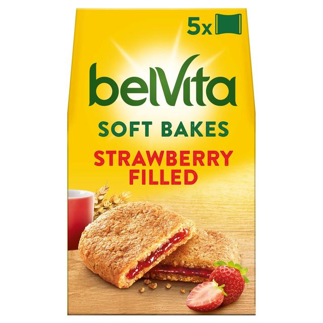 Belvita Strawberry Soft Bakes Breakfast Biscuits, 5 x 40g