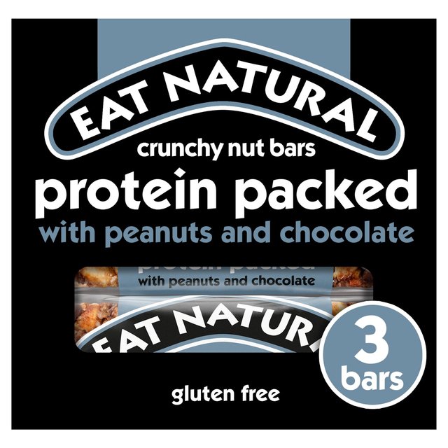 Eat Natural Protein Packed Peanuts & Chocolate Bars, 3 x 45g