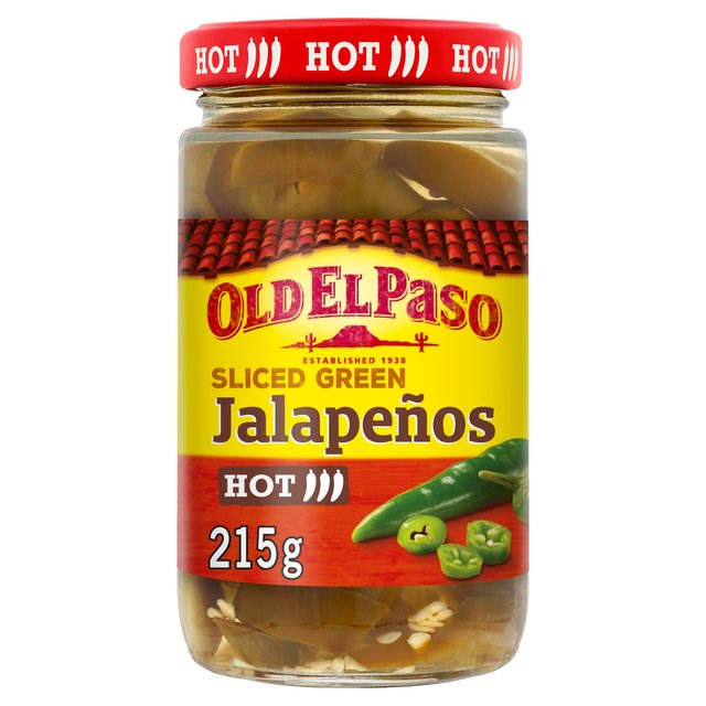 Old El Paso Sliced Green Jalapenos, 215g