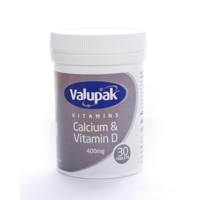 Valupak Vitamins Calcium 400mg & Vitamin D 2.5ug Tablets, 30 Per Pack