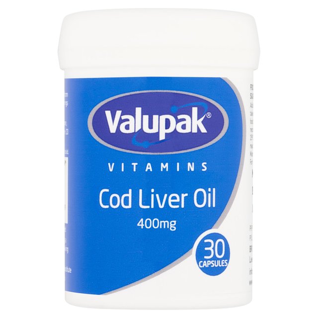 Valupak Vitamins Cod Liver Oil Capsules 400mg, 30 per Pack