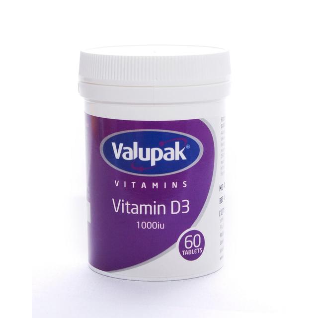 Valupak Vitamins Vitamin D3 Tablets 1000iu, 60 per Pack
