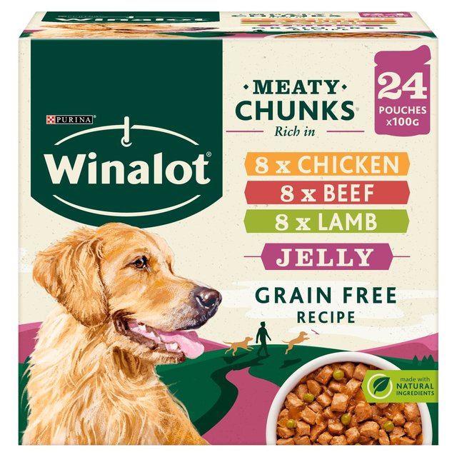 Winalot Dog Food Pouches Mixed in Jelly, 24 x 100g
