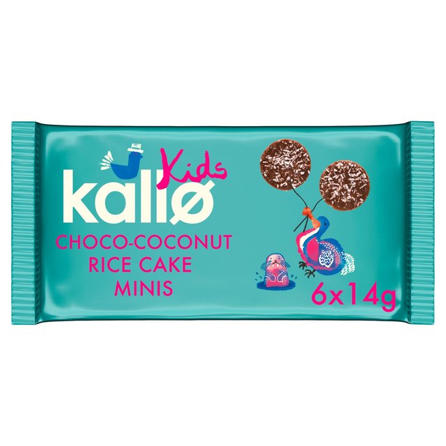 Kallo Kids Mini Choco-Coconut Rice Cakes Multipack, 6 x 14g