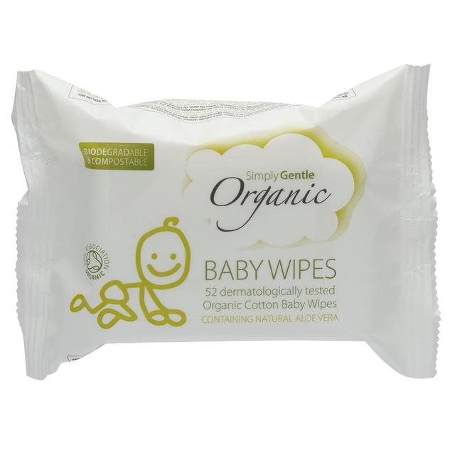 Simply Gentle Organic Biodegradable Baby Wipes, 52 per Pack