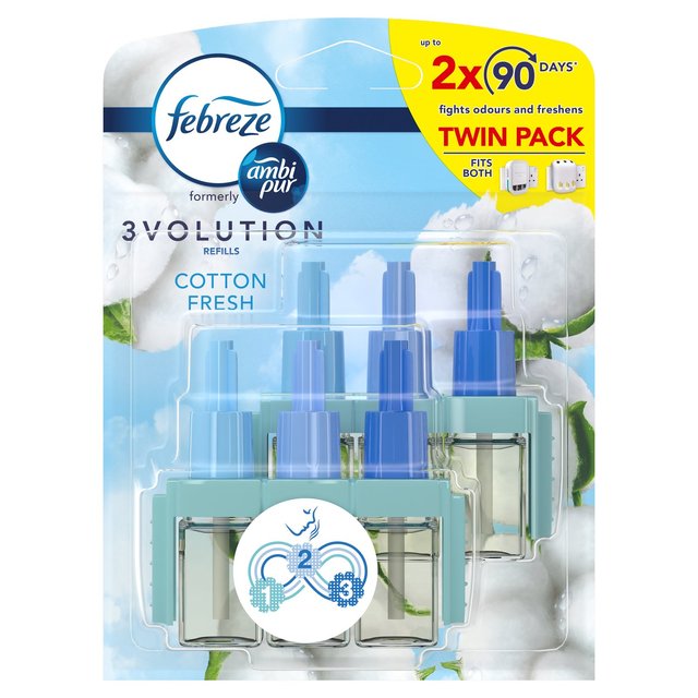 Febreze 3Volution Cotton Twin Refill Air Freshener, 2 x 20ml